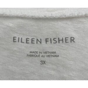 Eileen Fisher Womens 3X White 100% Organic Linen Scoop Neck Tank Top Sleeveless